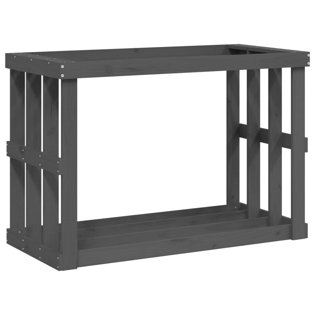 vidaXL Ξυλοθήκη Εξ. Χώρου Γκρι 108x52x74 εκ. από Μασίφ Ξύλο Πεύκου