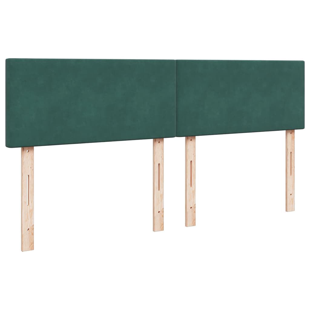 vidaXL Κρεβάτι Boxspring με Στρώμα Σκούρο Πράσινο 180x200εκ. Βελούδινο
