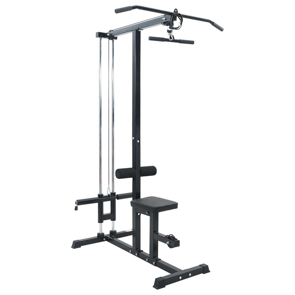 vidaXL Lat Pulldown Machine με Ρυθμιζόμενη Καρέκλα 80 kg Φορτιζόμενο Ατσάλι