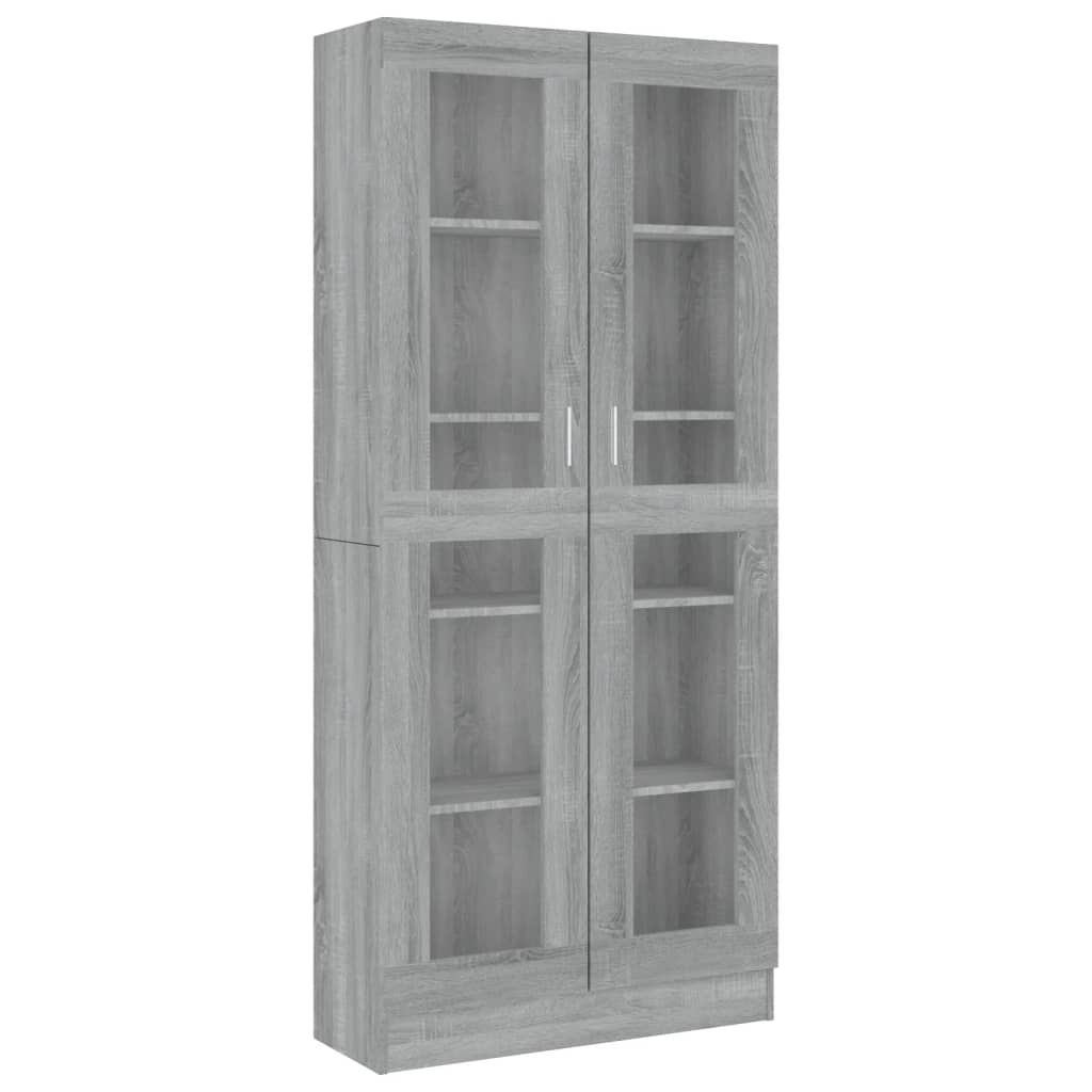 vidaXL Βιτρίνα Γκρι Sonoma 82,5x30,5x185,5 εκ. από Επεξεργασμένο Ξύλο