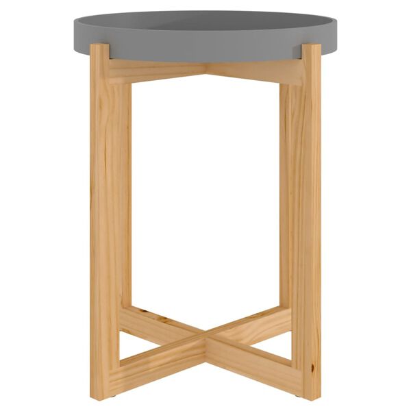 vidaXL Τραπεζάκι Σαλονιού Γκρι 41x41x48,5 εκ. Επεξ. Ξύλο&Μασίφ Πεύκο