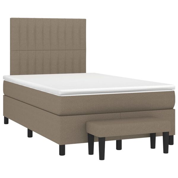 vidaXL &Kappa;&rho;&epsilon;&beta;ά&tau;&iota; Boxspring &mu;&epsilon; &Sigma;&tau;&rho;ώ&mu;&alpha; Taupe 120x200 &epsilon;&kappa;. &Upsilon;&phi;&alpha;&sigma;&mu;ά&tau;&iota;&nu;&omicron;