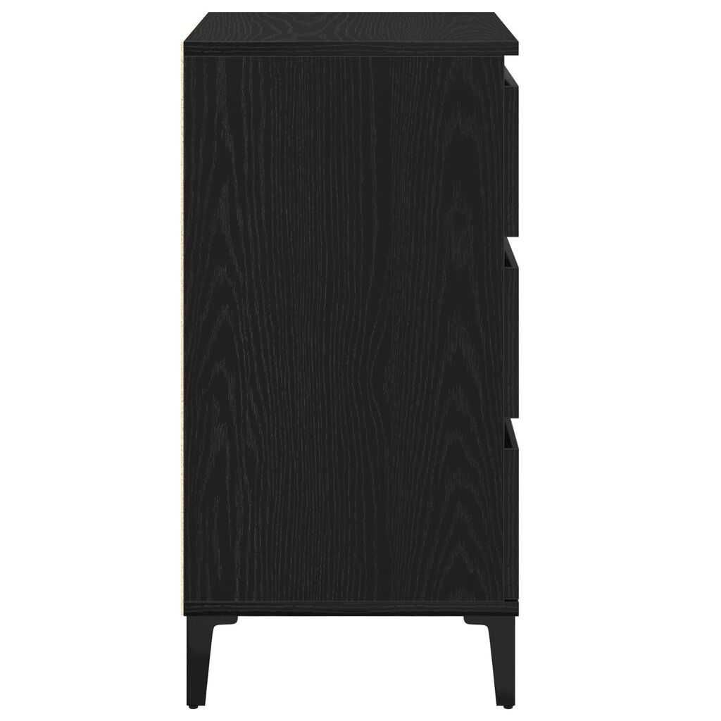 vidaXL Κομοδίνο Μαύρη Δρυς 40x35x70 εκ. Επεξεργασμένο ξύλο