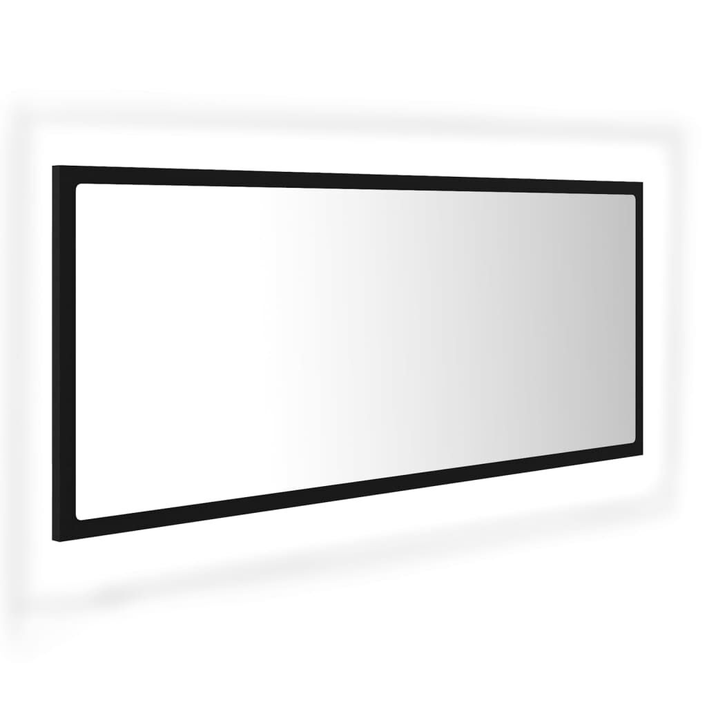 vidaXL Καθρέφτης Μπάνιου με LED Μαύρος 100x8,5x37 εκ. Ακρυλικός