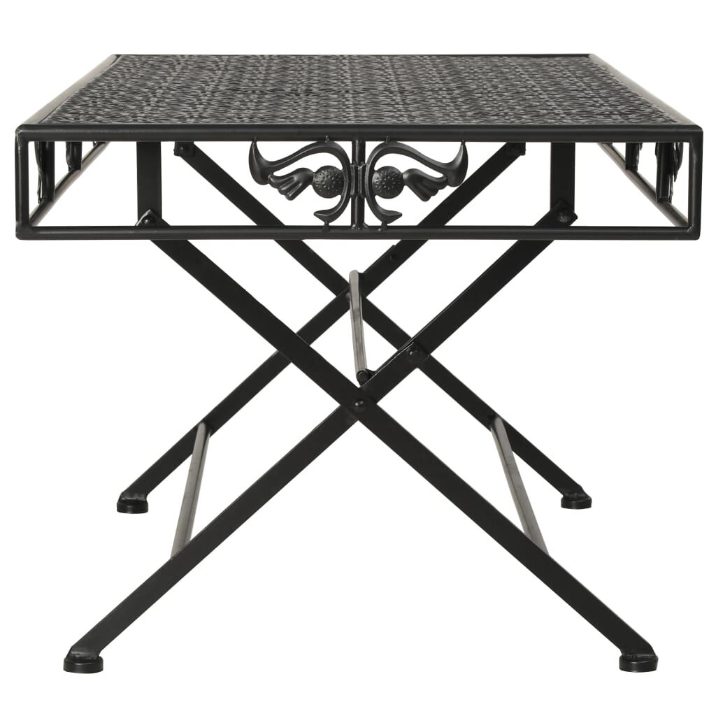 vidaXL Τραπέζι Σαλονιού Πτυσσόμενο Vintage Μαύρο 100x50x45 εκ. Μέταλλο