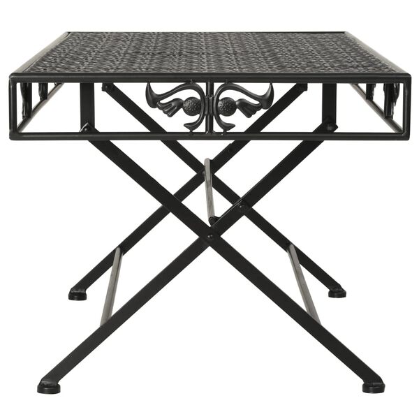 vidaXL Τραπέζι Σαλονιού Πτυσσόμενο Vintage Μαύρο 100x50x45 εκ. Μέταλλο