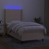 vidaXL &Kappa;&rho;&epsilon;&beta;ά&tau;&iota; Boxspring &mu;&epsilon; &Sigma;&tau;&rho;ώ&mu;&alpha; & LED &Kappa;&rho;&epsilon;&mu; 90x200 &epsilon;&kappa;. &Upsilon;&phi;&alpha;&sigma;&mu;ά&tau;&iota;&nu;&omicron;