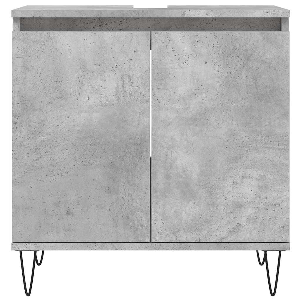 vidaXL Ντουλάπι Μπάνιου Γκρι Σκυροδεμ. 58 x 33 x 60 εκ. Επεξεργ. Ξύλο