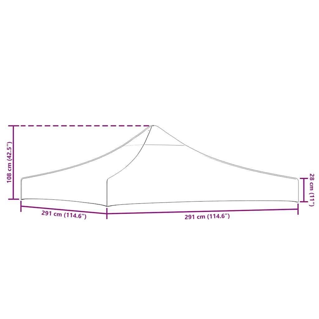 vidaXL Κάλυμμα Τέντας Εκδηλώσεων Κρεμ 3 x 3 μ.