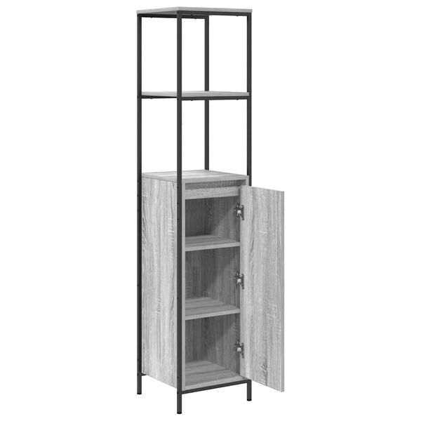 vidaXL Ντουλάπι μπάνιου με ράφια Γκρι Sonoma 36x35x165 εκ.