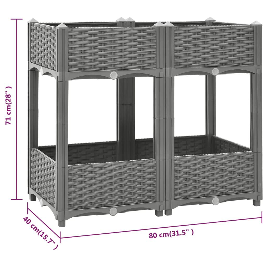 vidaXL Ζαρντινιέρα 80 x 40 x 71 εκ. από Πολυπροπυλένιο