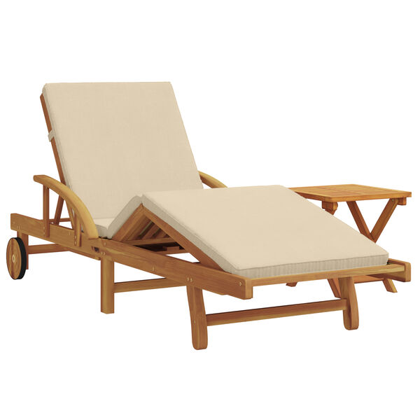 vidaXL Ξαπλώστρα 2 pcs Μπεζ 40 x 40 x 40εκ Μασίφ ξύλο ακακίας