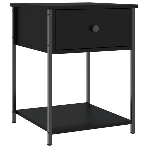 vidaXL Κομοδίνο Μαύρο 44 x 45 x 58 εκ. από Επεξεργασμένο Ξύλο