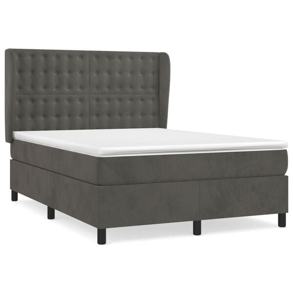 vidaXL &Kappa;&rho;&epsilon;&beta;ά&tau;&iota; Boxspring &mu;&epsilon; &Sigma;&tau;&rho;ώ&mu;&alpha; &Sigma;&kappa;&omicron;ύ&rho;&omicron; &Gamma;&kappa;&rho;&iota; 140x190 &epsilon;&kappa;. &Beta;&epsilon;&lambda;&omicron;ύ&delta;&iota;&nu;&omicron;