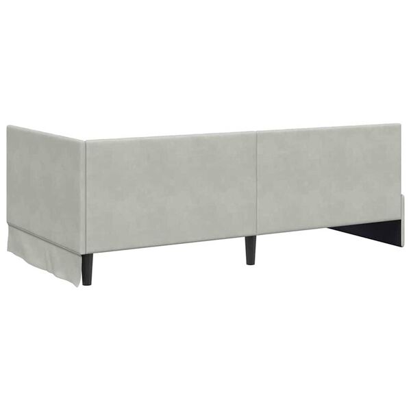 vidaXL Κρεβάτι Γωνίας με στρώμα Ανοιχτό γκρι 90 x 200 cm Βελούδο
