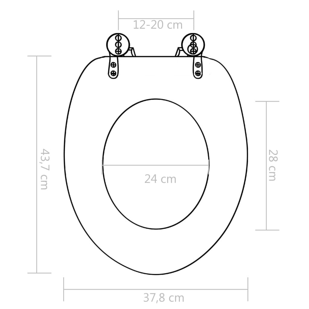 vidaXL Καλύμματα Λεκάνης με Soft Close 2 τεμ. Σχέδιο Δελφίνια από MDF