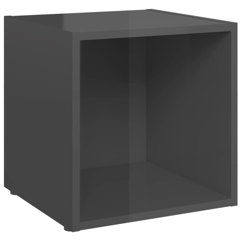 vidaXL Έπιπλα Τηλεόρασης 2 τεμ. Γυαλ. Γκρι 37 x 35 x 37εκ. Επεξ. Ξύλο