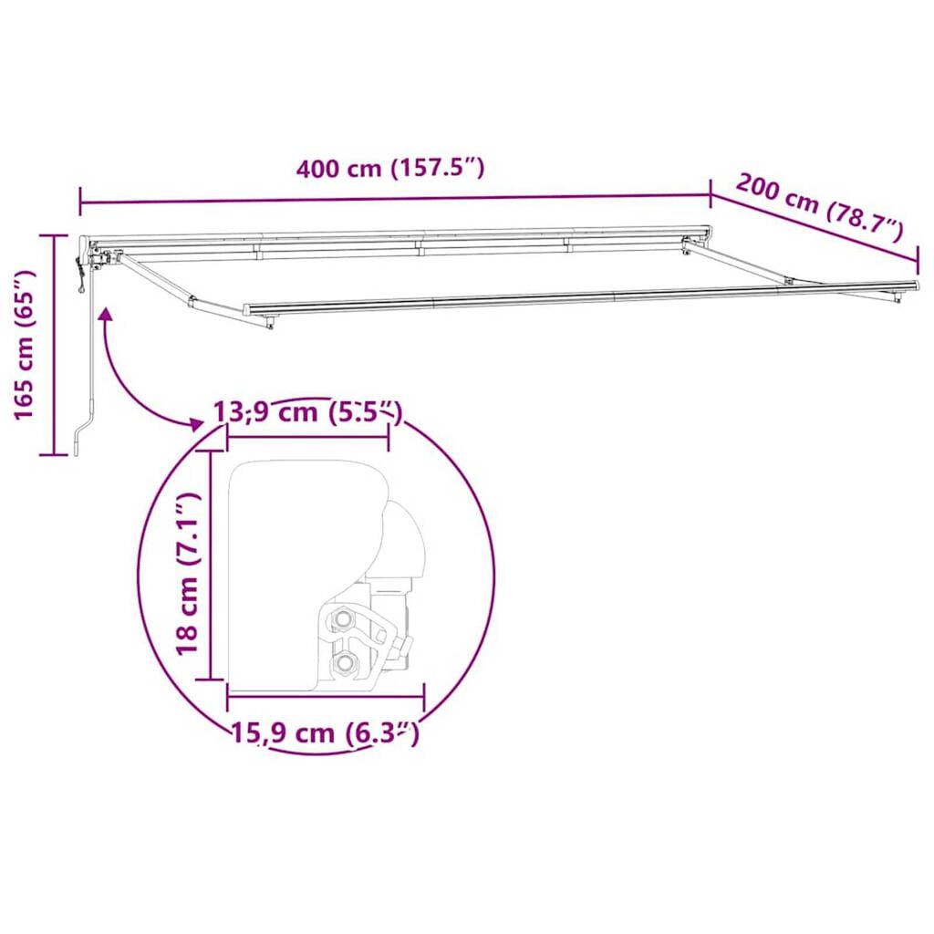 vidaXL Σκηνίτσα Αναδιπλούμενη Κρεμ 400x200 cm ύφασμα