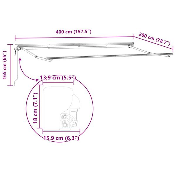 vidaXL Σκηνίτσα Αναδιπλούμενη Κρεμ 400x200 cm ύφασμα