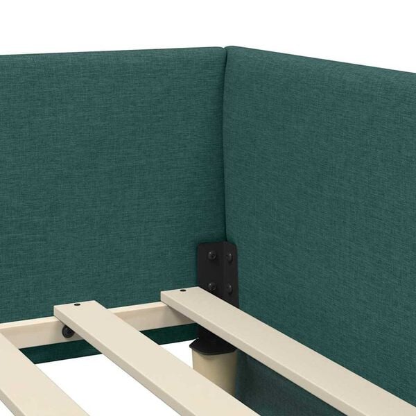 vidaXL Κρεβάτι Γωνίας Σκούρο πράσινο 80 x 200 cm Ύφασμα και Έργο ξύλου