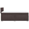 vidaXL Κρεβάτι Boxspring με Στρώμα Σκούρο Καφέ 100x200 εκ. Υφασμάτινο