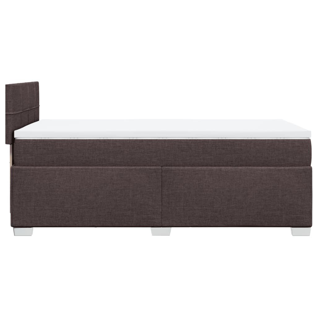 vidaXL Κρεβάτι Boxspring με Στρώμα Σκούρο Καφέ 100x200 εκ. Υφασμάτινο