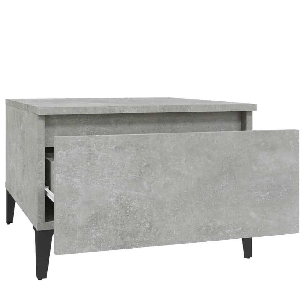 vidaXL Τραπέζια Βοηθητικά 2 τεμ. Γκρι Σκυροδ. 50x46x35 εκ. Επεξ. Ξύλο