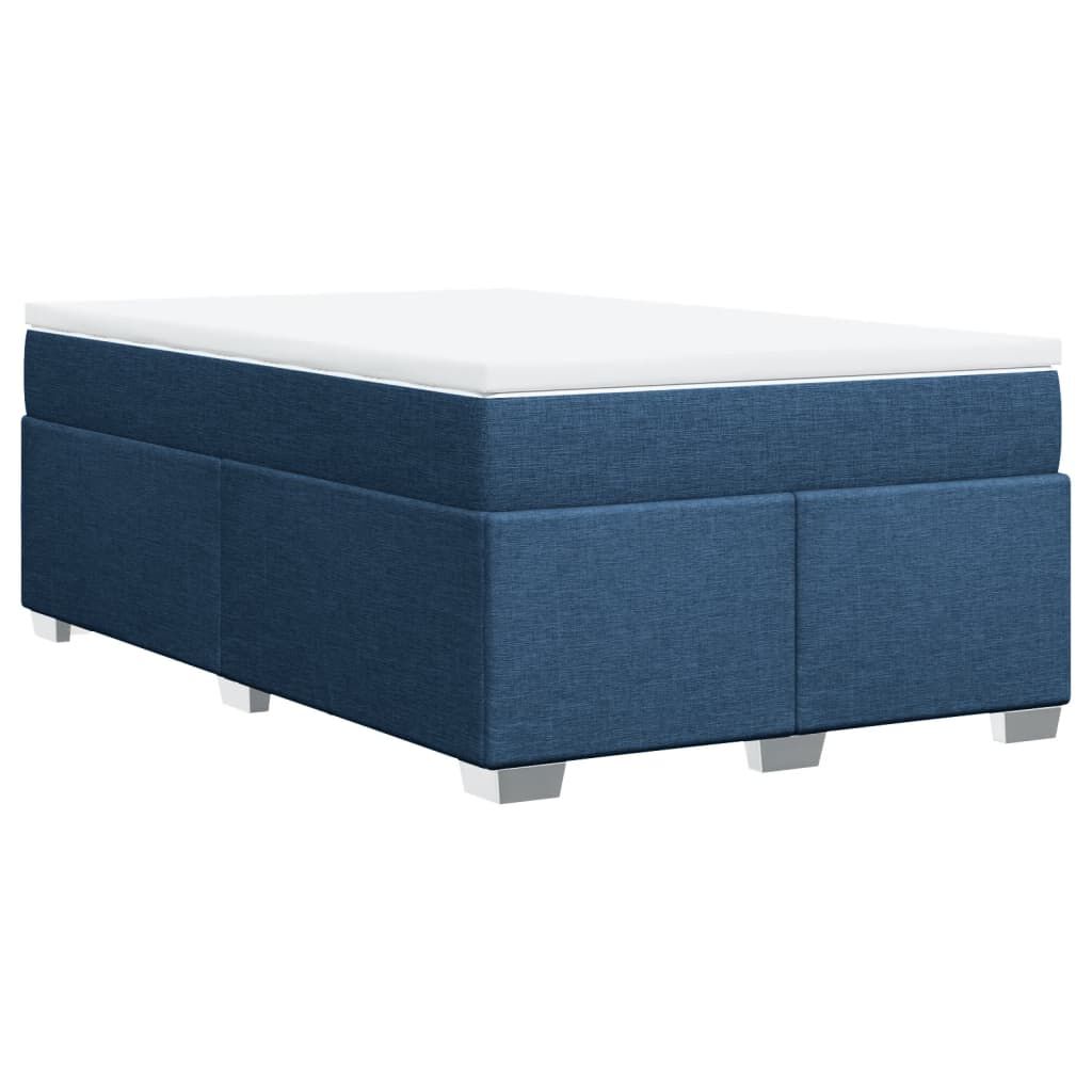 vidaXL Κρεβάτι Boxspring με Στρώμα Μπλε 120x190 εκ. Υφασμάτινο