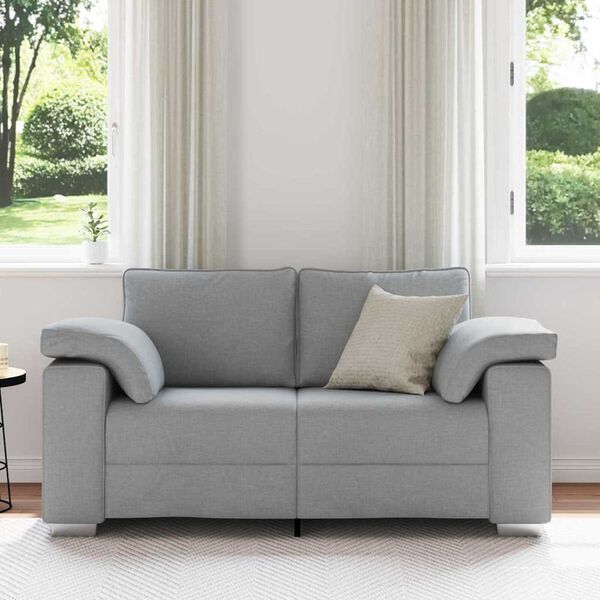 vidaXL Καναπές με μαξιλάρι Ανοιχτό γκρι 160 x 77 x 82 εκ ύφασμα