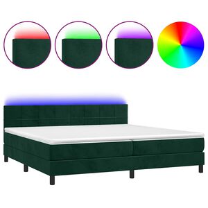 vidaXL &Kappa;&rho;&epsilon;&beta;ά&tau;&iota; Boxspring &mu;&epsilon; &Sigma;&tau;&rho;ώ&mu;&alpha; & LED &Sigma;&kappa;. &Pi;&rho;ά&sigma;&iota;&nu;&omicron; 200x200&epsilon;&kappa; &Beta;&epsilon;&lambda;&omicron;ύ&delta;&omicron;