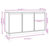 vidaXL Μπουφές με Συρτάρια Λευκός 111x34x60 εκ. από Μασίφ Ξύλο Πεύκου