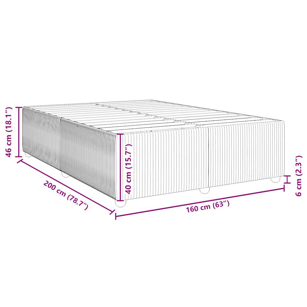 vidaXL Σκελετός Κρεβατιού Χωρίς Στρώμα Taupe 160x200 εκ. Υφασμάτινο