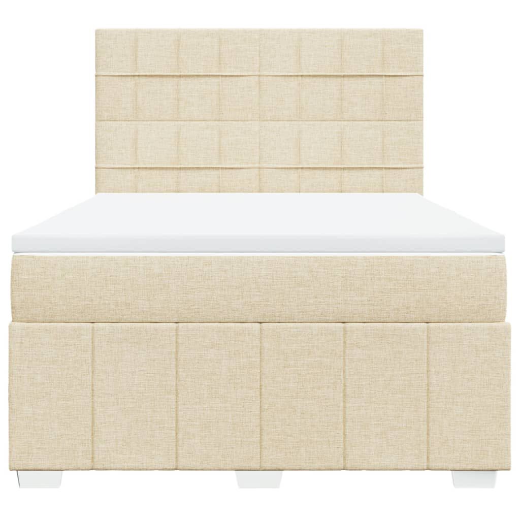 vidaXL Κρεβάτι Boxspring με Στρώμα Κρεμ 160x200 εκ. Υφασμάτινο