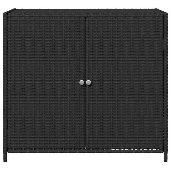 vidaXL Ντουλάπι Αποθήκευσης Κήπου Μαύρο 83x45x76 εκ. Συνθετικό Ρατάν