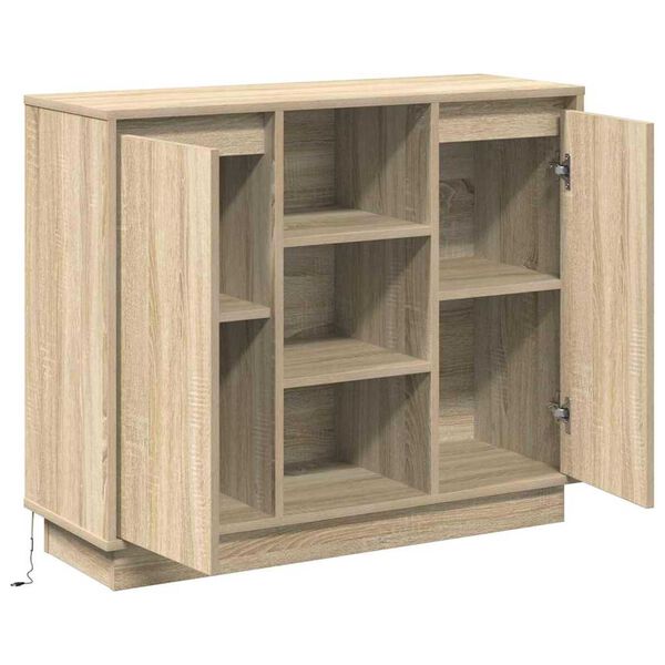 vidaXL Κομοδίνο με ράφι Δρύς Sonoma 90 x 32 x 75 εκ Επεξεργασμένο ξύλο