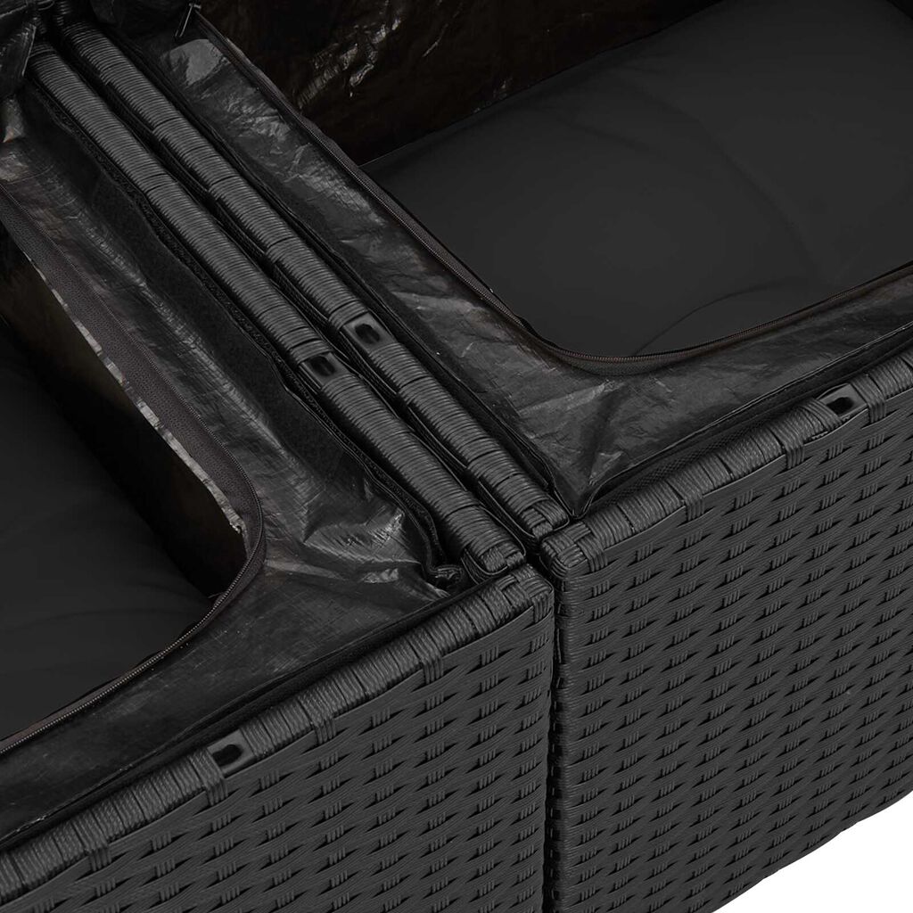vidaXL Σετ Καναπέ Κήπου 10 pcs Μαύρο 100 x 55 x 73 εκ Πολυ ράταν