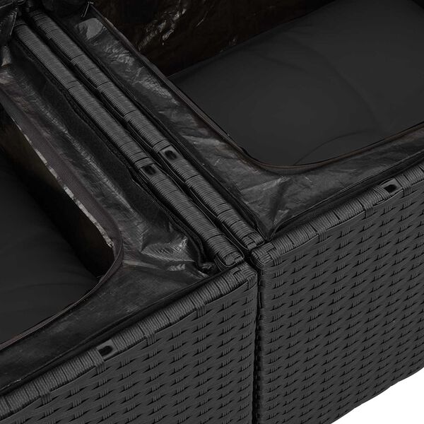 vidaXL Σετ Καναπέ Κήπου 10 pcs Μαύρο 100 x 55 x 73 εκ Πολυ ράταν