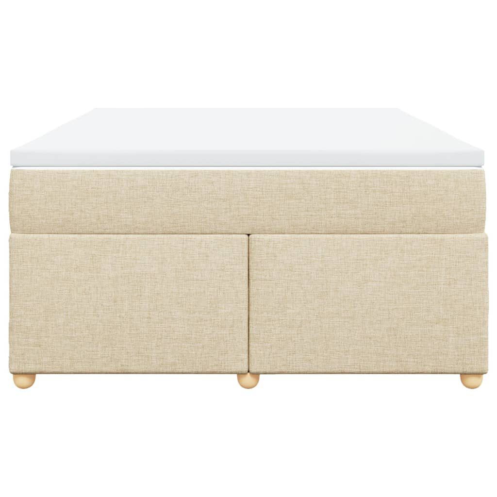 vidaXL Κρεβάτι Boxspring με Στρώμα Κρεμ 140x200 εκ. Υφασμάτινο