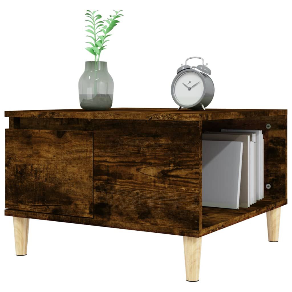 vidaXL Τραπεζάκι Σαλονιού Καπνιστή Δρυς 55x55x36,5εκ. Επεξεργασμ. Ξύλο