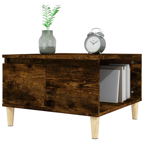 vidaXL Τραπεζάκι Σαλονιού Καπνιστή Δρυς 55x55x36,5εκ. Επεξεργασμ. Ξύλο