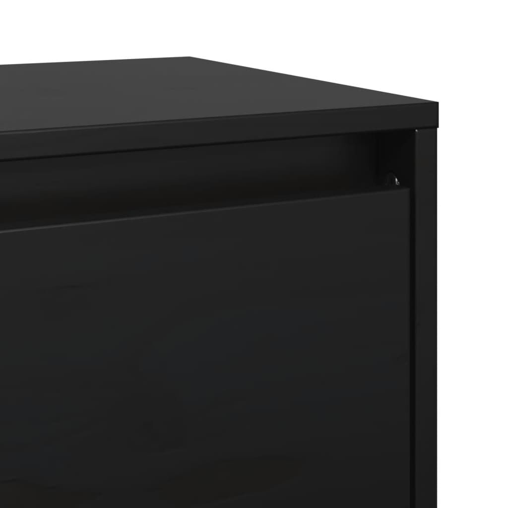 vidaXL Ντουλάπι Τοίχου Μαύρο 80 x 30 x 35 εκ. από Μασίφ Ξύλο Πεύκου
