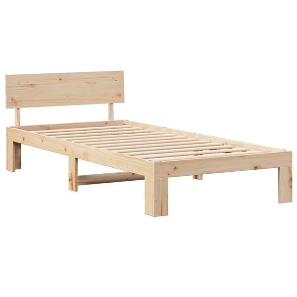 vidaXL Σκελετός Κρεβατιού Καφέ 90 x 200 cm Μασίφ ξύλο πεύκου