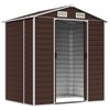 vidaXL Αποθήκη Κήπου Καφέ 191x130x198 εκ. Γαλβανισμένο Ατσάλι
