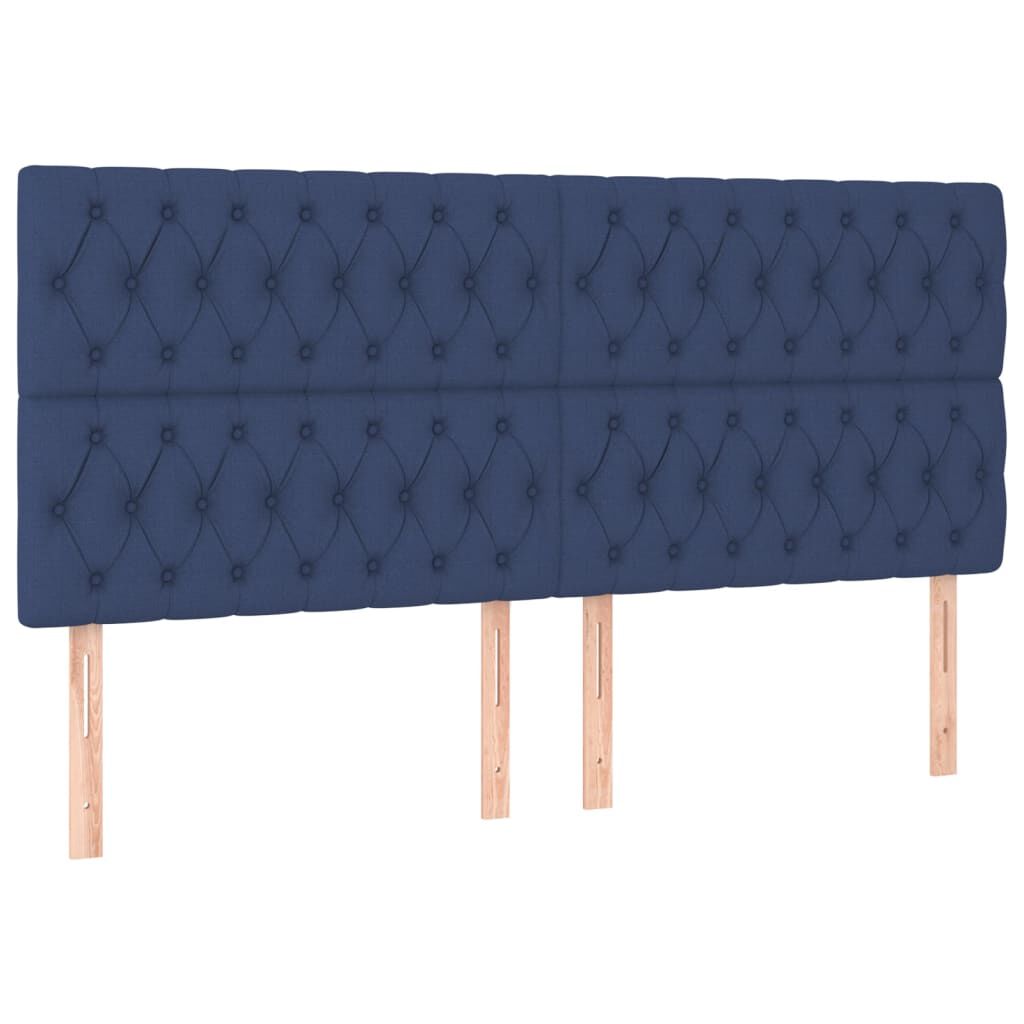 vidaXL Κεφαλάρια Κρεβατιού 4 τεμ. Μπλε 100x7x78/88 εκ. Υφασμάτινο