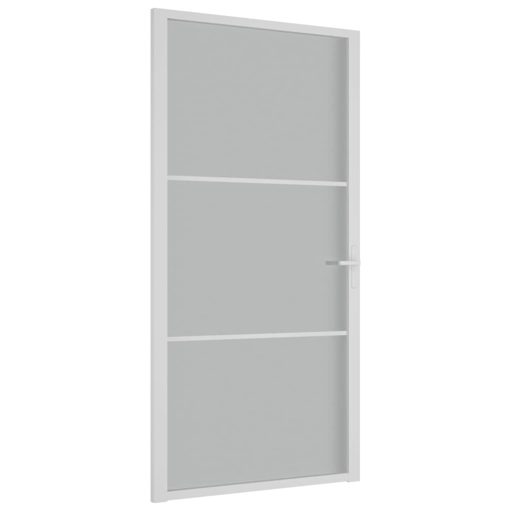 vidaXL Εσωτερική Πόρτα 102,5x201,5 εκ. Λευκή Ματ Γυαλί και Αλουμίνιο
