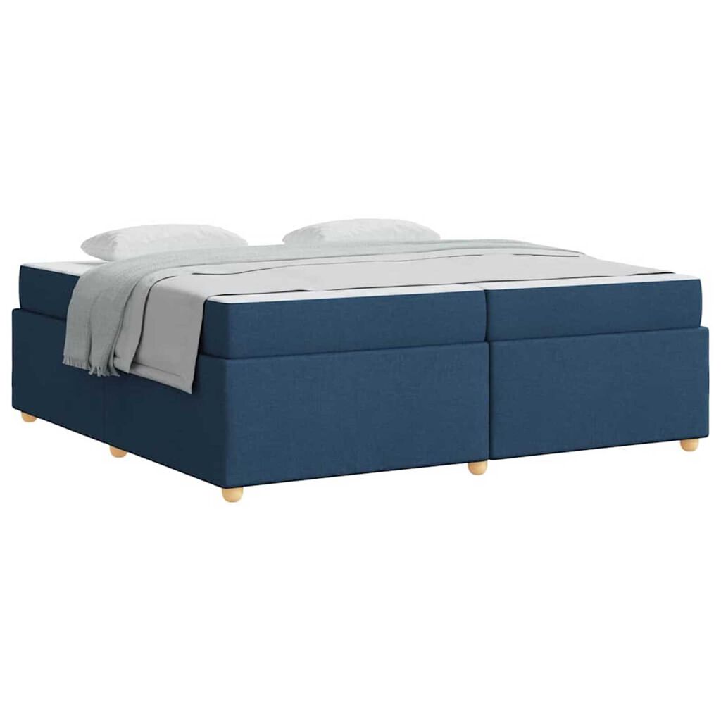vidaXL Σκελετός Κρεβατιού με στρώμα Μπλε 200 x 200 cm ύφασμα