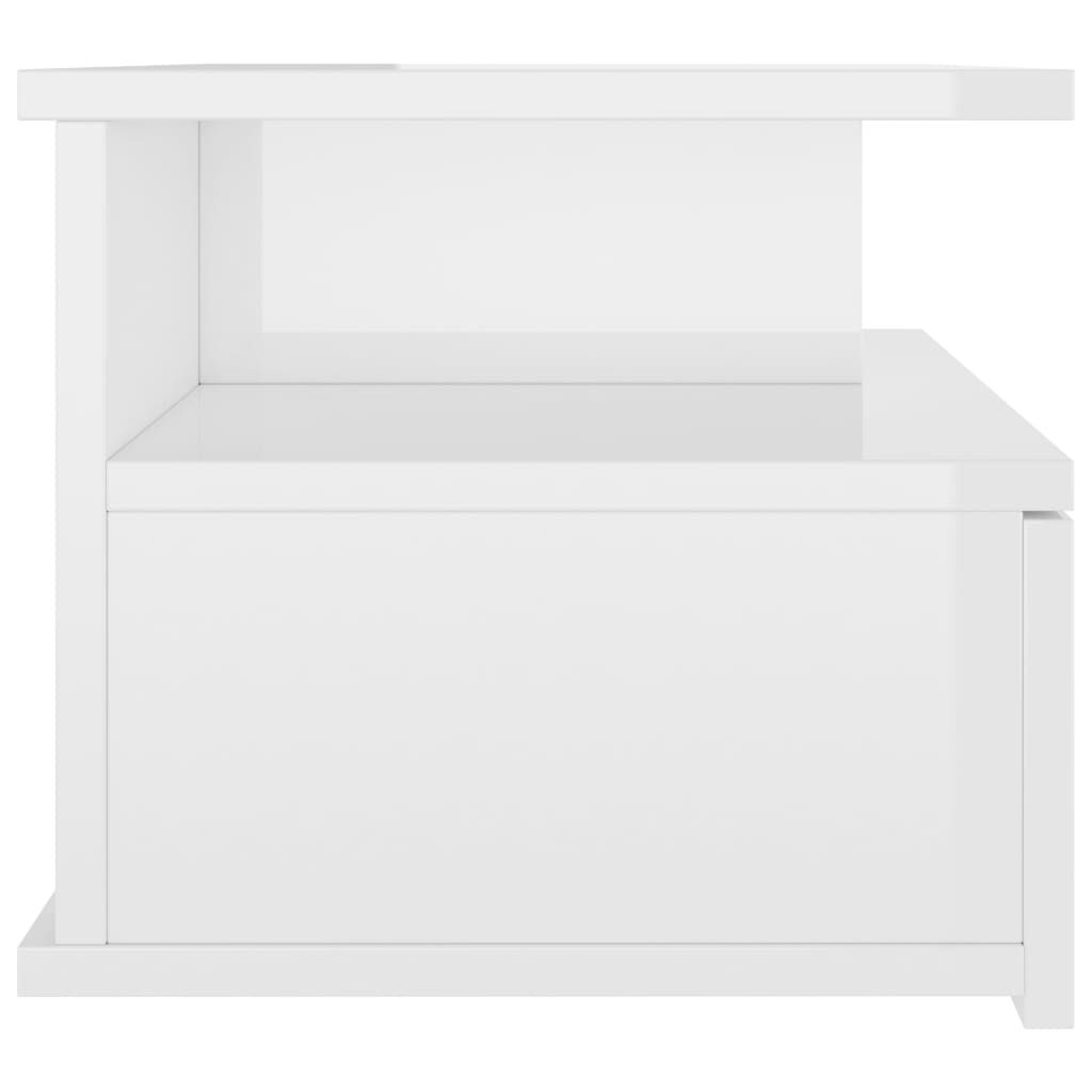 vidaXL Κομοδίνο Κρεμαστό Γυαλιστερό Λευκό 40x31x27 εκ. από Επεξ. Ξύλο