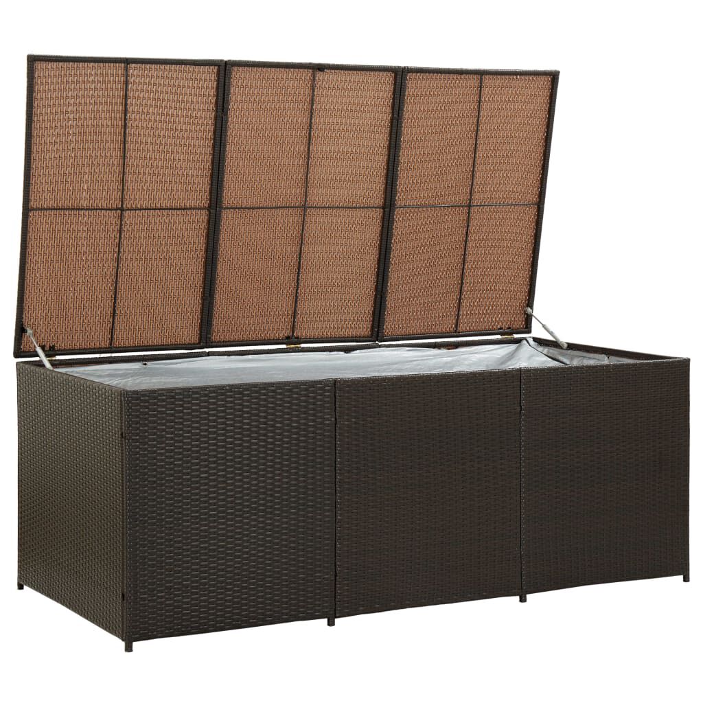 vidaXL Κουτί Αποθήκευσης Κήπου Καφέ 180x90x70 εκ. από Συνθετικό Ρατάν