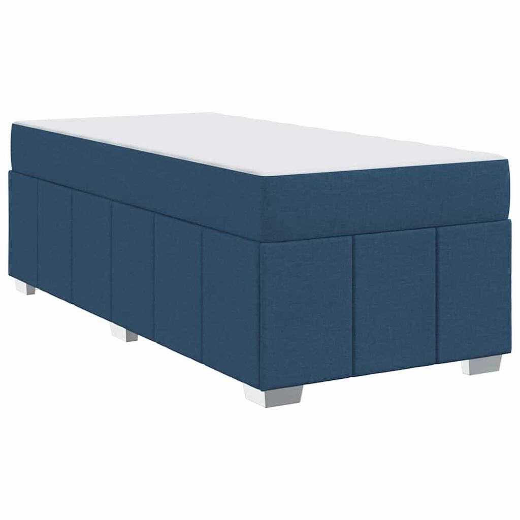 vidaXL Σκελετός Κρεβατιού με στρώμα Μπλε 90 x 200 cm ύφασμα