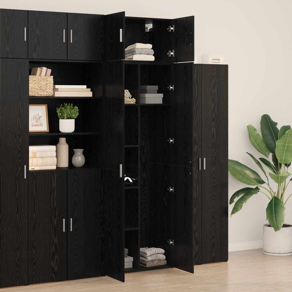 ντουλάπα vidaXL Μαύρη Δρυς 70x42.5x225 εκ Επεξεργασμένο Ξύλο